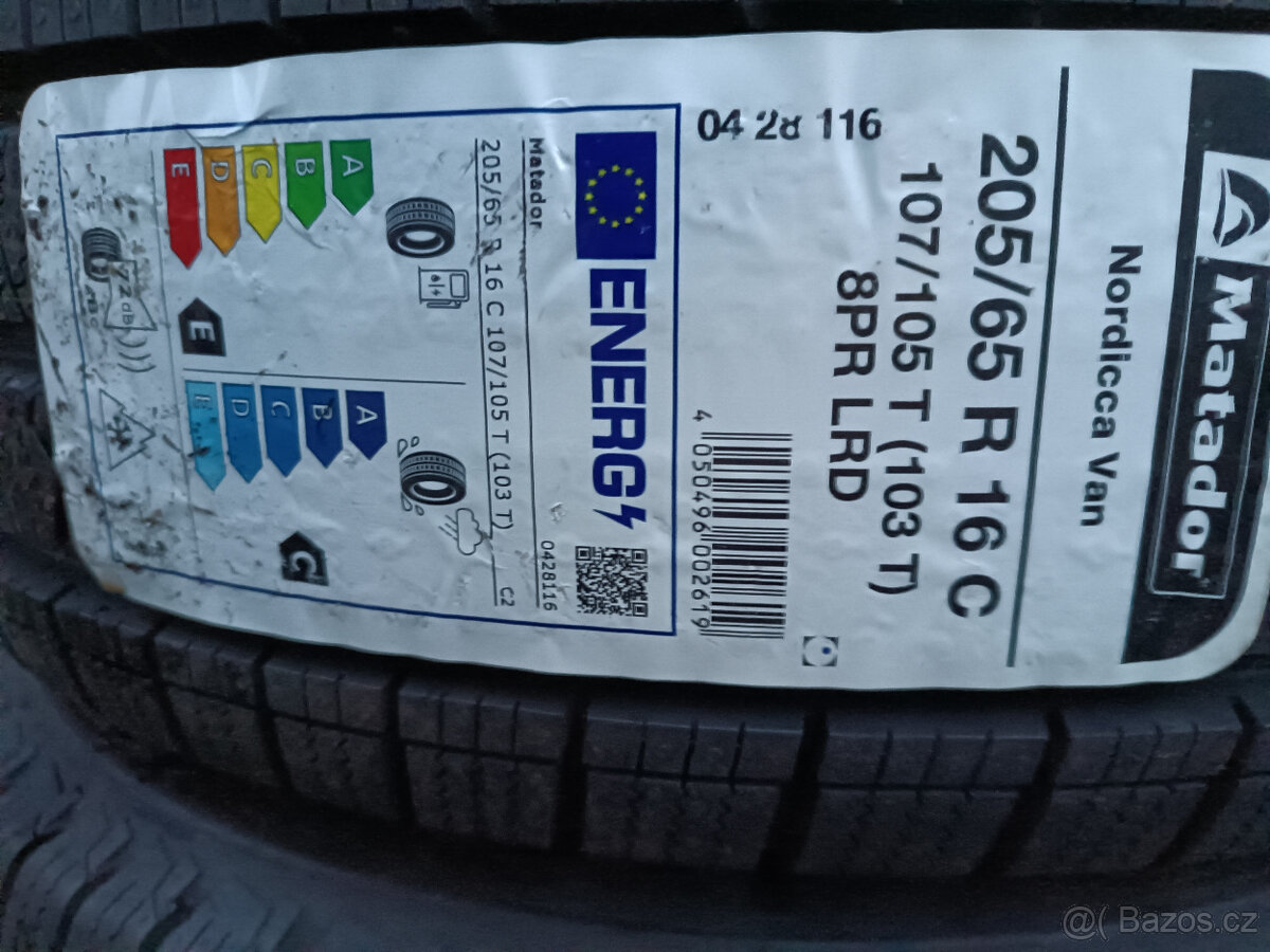 VW T5 T6 - disky 6,5x16 et51 + NOVÉ zimní 205/65/16C - 3