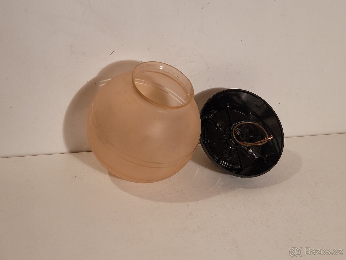 funkcionalistický bakelitový lustr typ 12307, růžová koule - 3