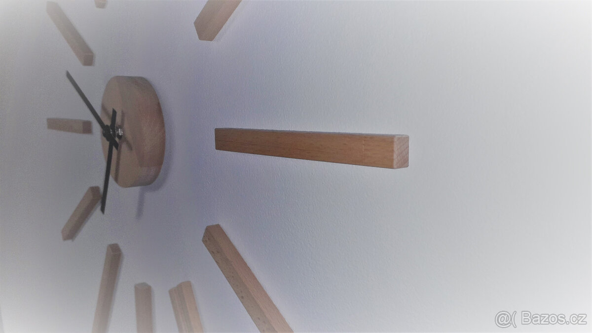 Nástěnné nalepovací dřevěné hodiny - 3