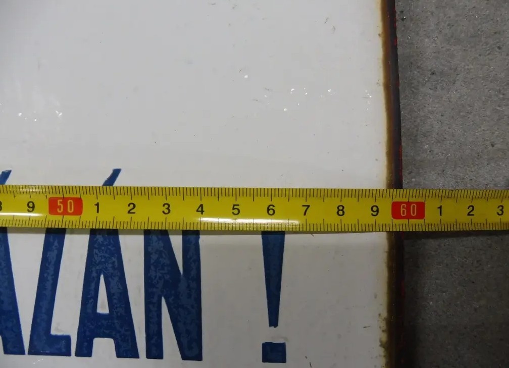 Stará plechová cedule, smalt. Dekorace na zeď. - 3