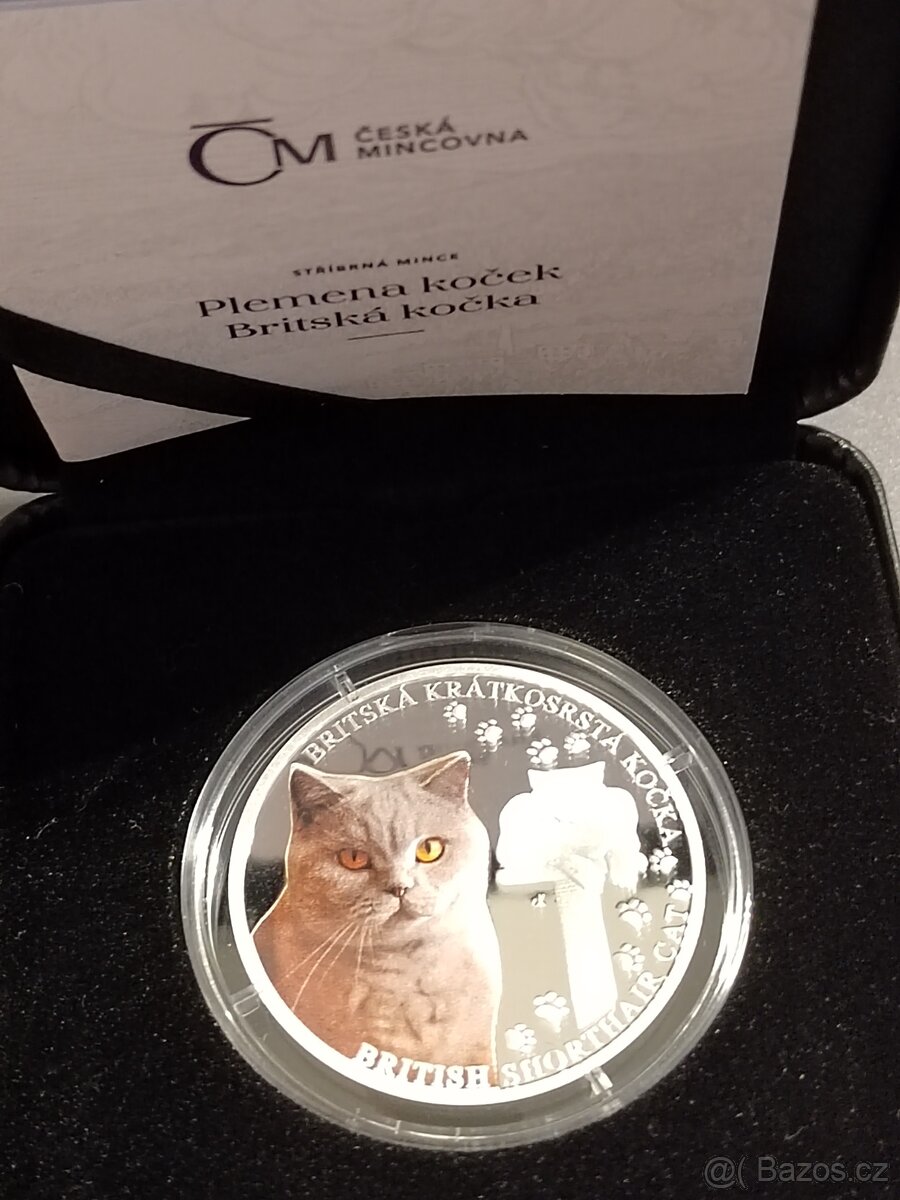 Stříbrná mince, Britská modrá kočka. - 3