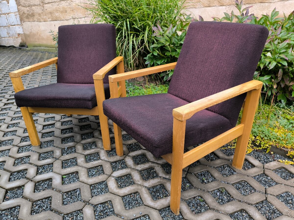 Retro dřevěná křesla Tatra Pravenec - 70. léta - 3