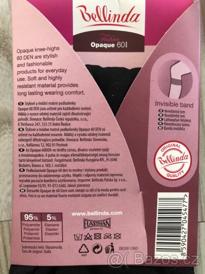 Neprůhledné podkolenky Bellinda 60 Den. - 3