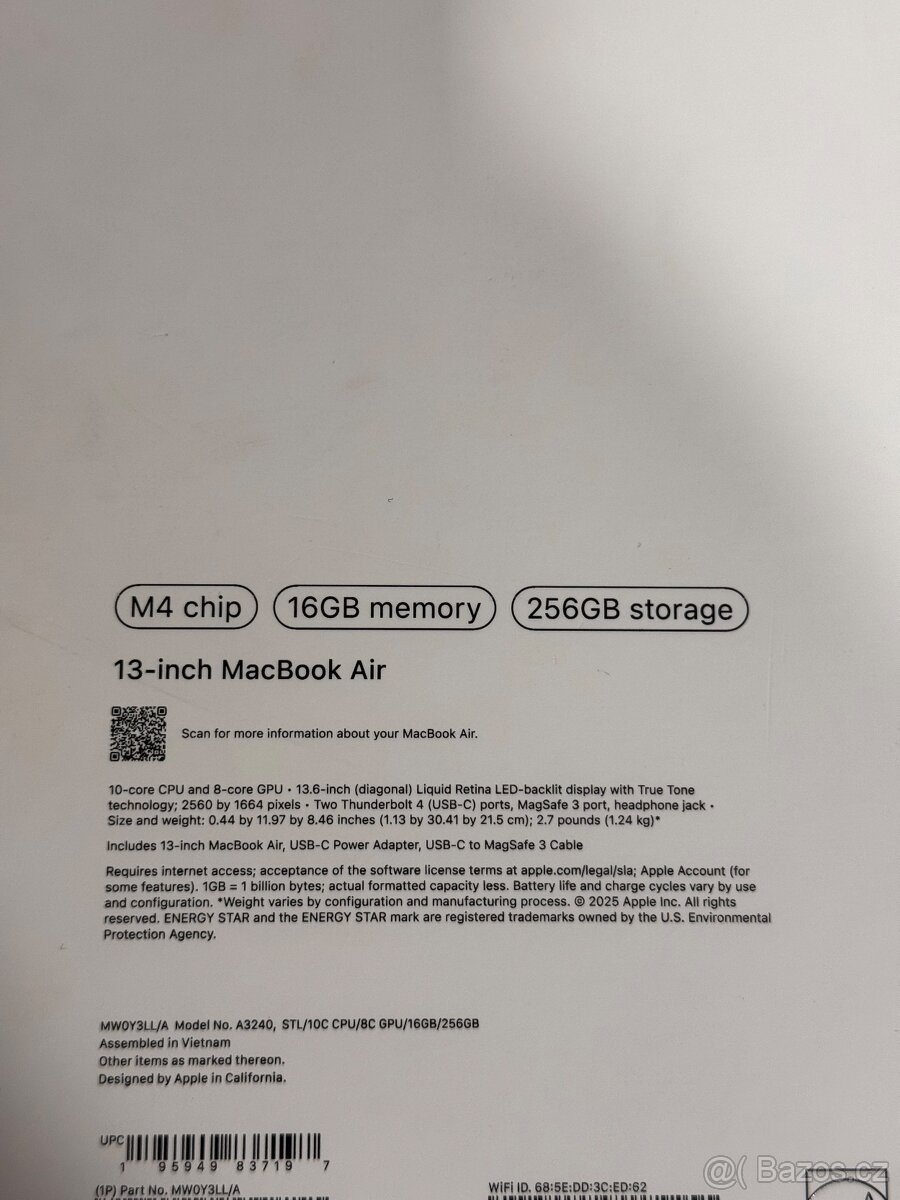 MacBook Air 13" M4 (2025) 16GB/256GB hvězdné bílá - NOVÝ - 3