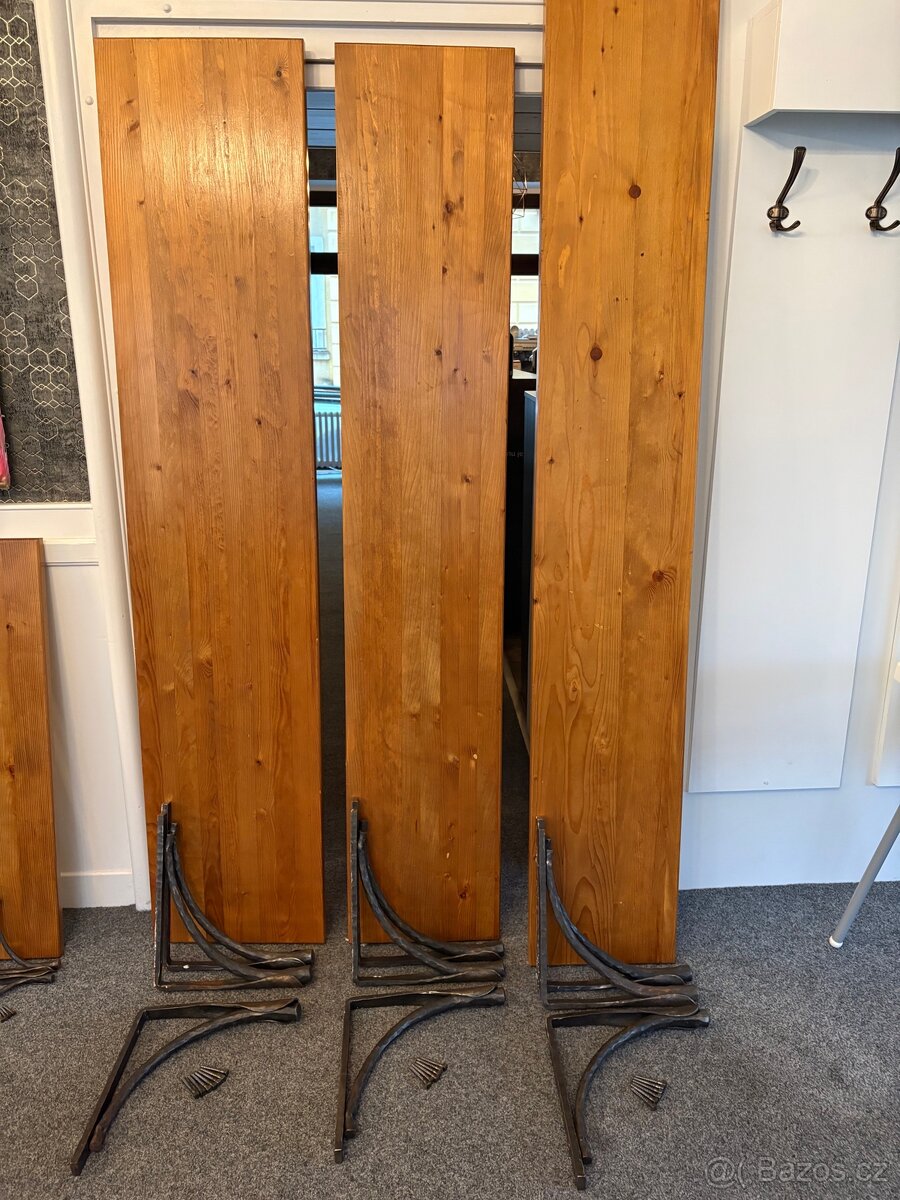 Policové konzole - ručně kované + smrkové police - 3