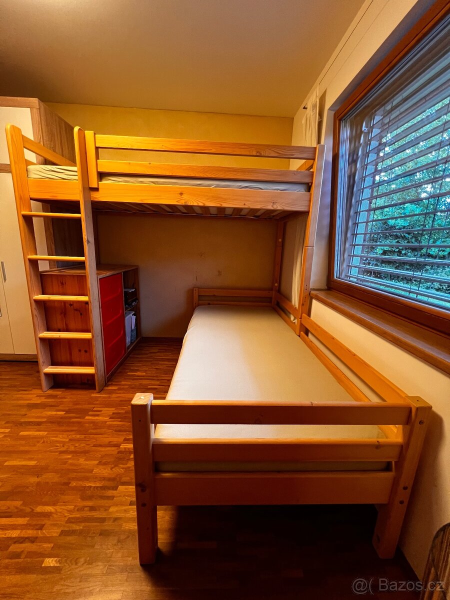 Dvoupatrová dětská postel z masivu DOMESTAV - 3