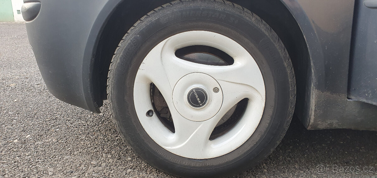 Alu Borbet R14, 6J, 4x100 + letní pneu 185/60 Point S - 3