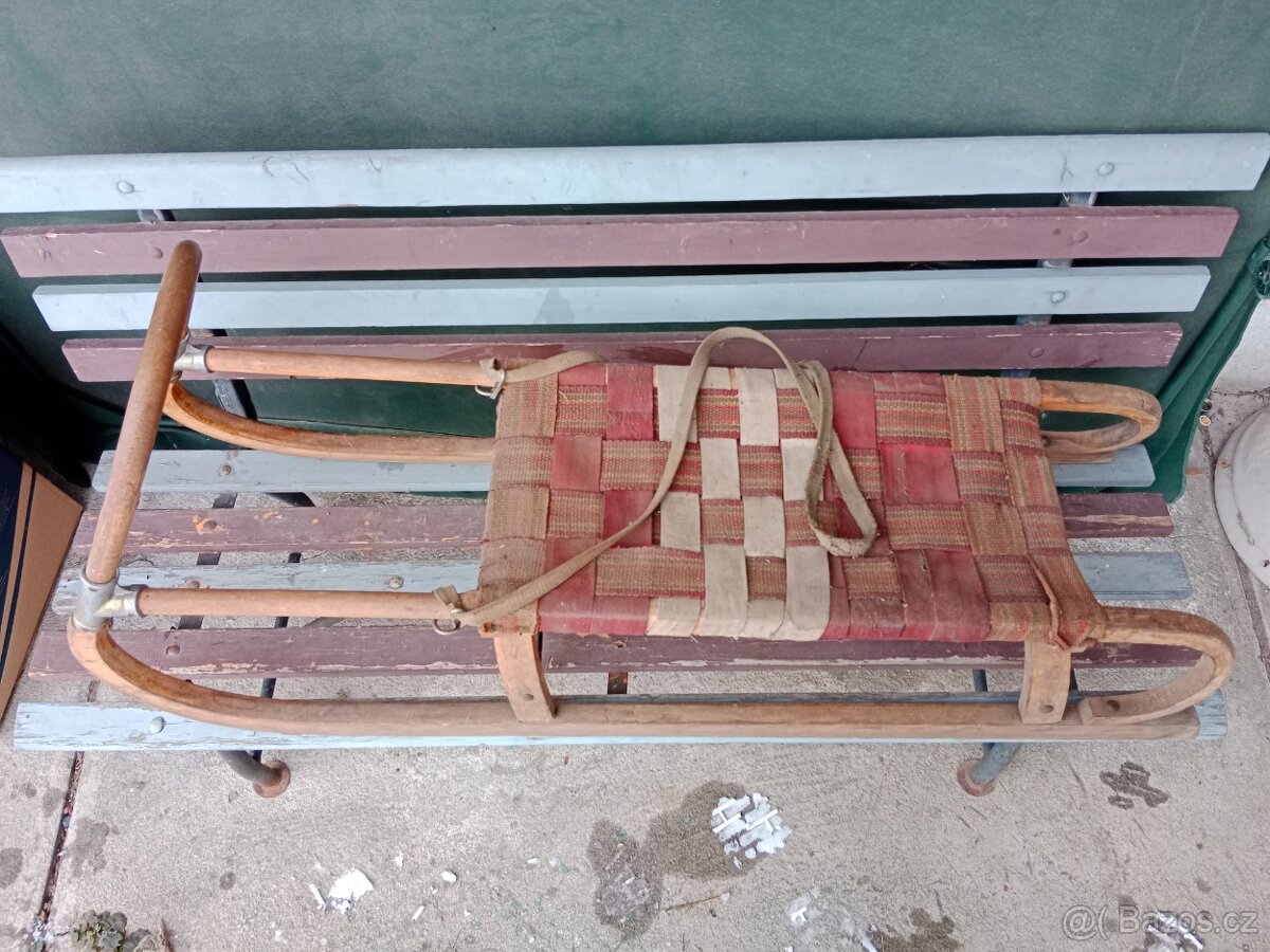 retro dětské sáně 4x - 3