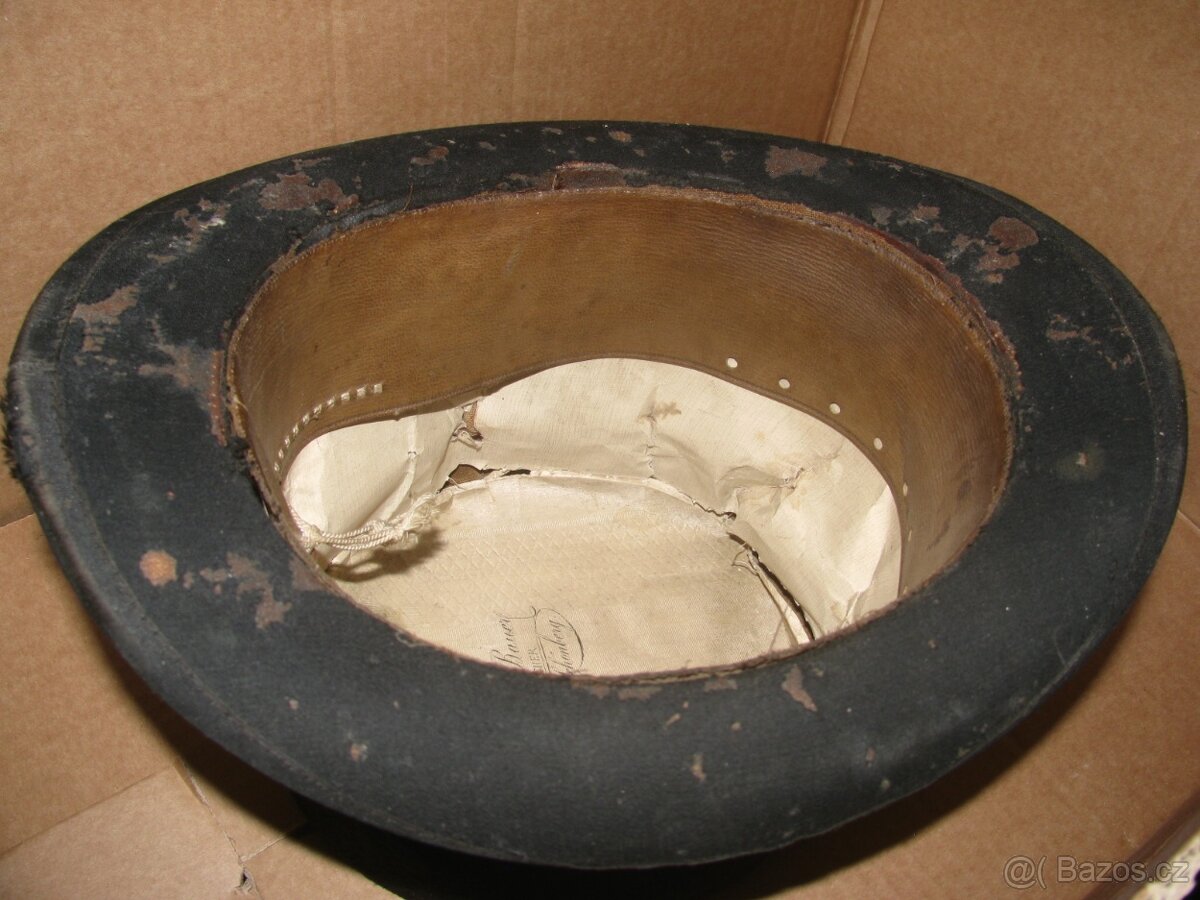 starožitný kufr na klobouk, starý cilindr klobouk - 3