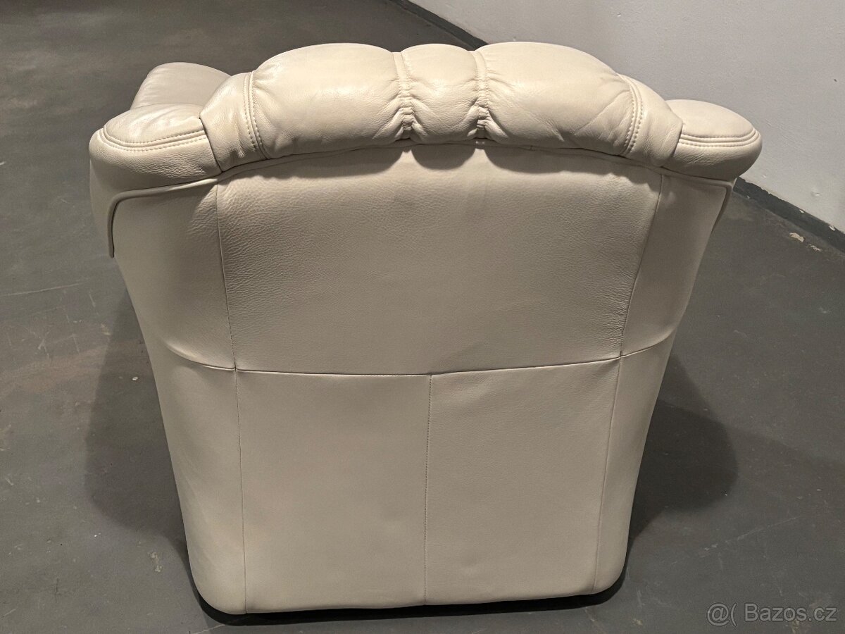 KRÁSNÉ KOŽENÉ BÍLÉ KŘESLO - 3