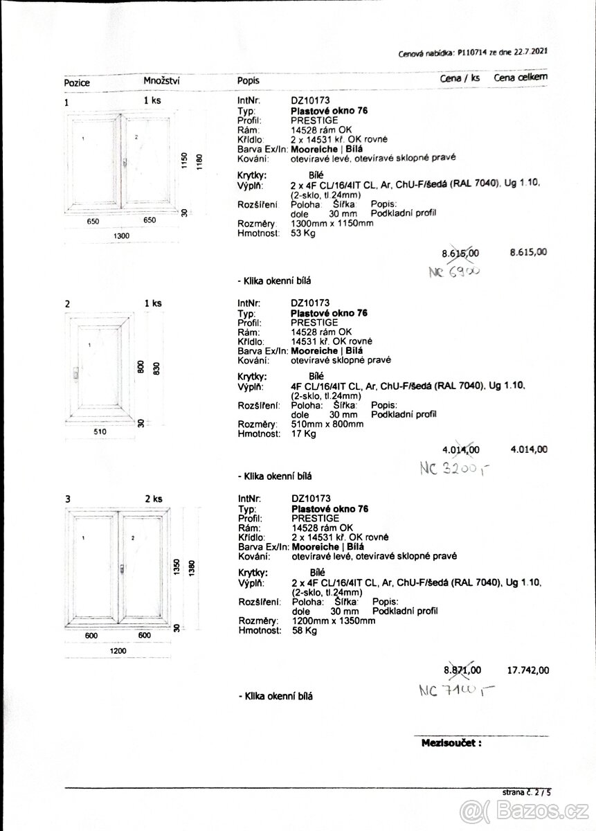 Prodám nepoužitá nová plastová okna. - 3