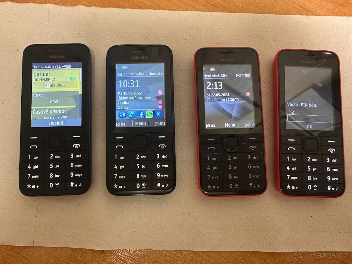 NOKIA 208 plně funkční s baterií, v červené a černé barvě - 3