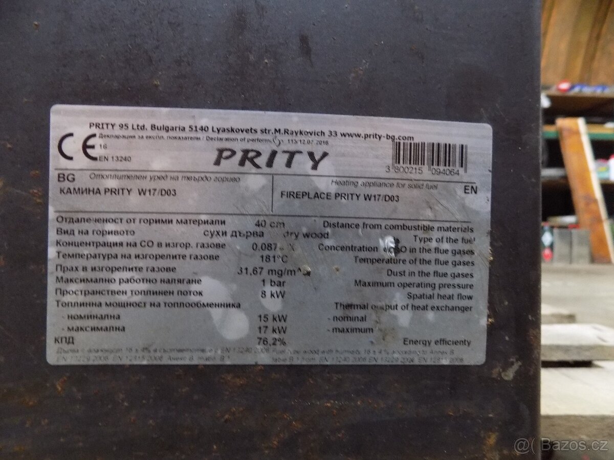 Krbová kamna s vyměníkem Prity 17kw - 3