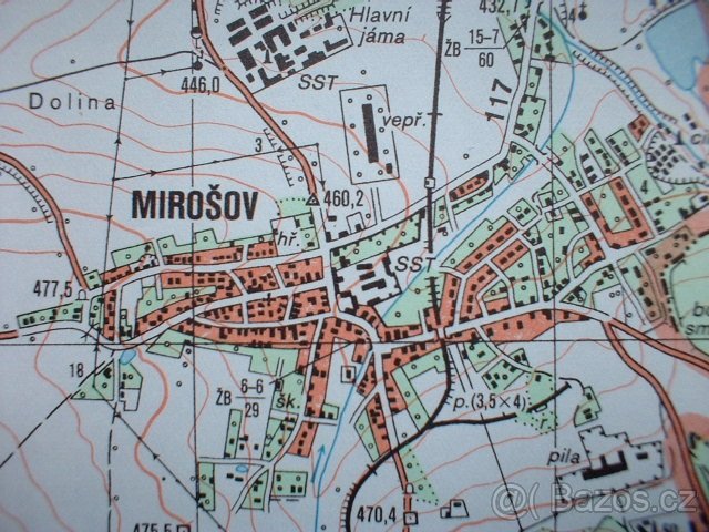Vojenská profesionální tajná mapa Mirošov Brdy Jince ČSLA - 3