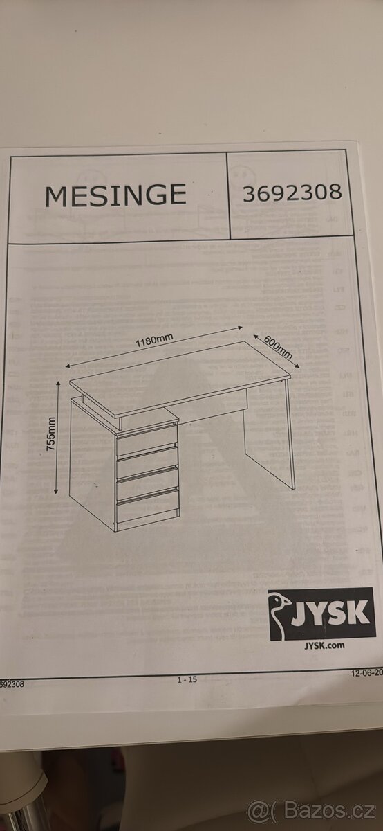 Pracovní stůl Jysk Mesinge - 3