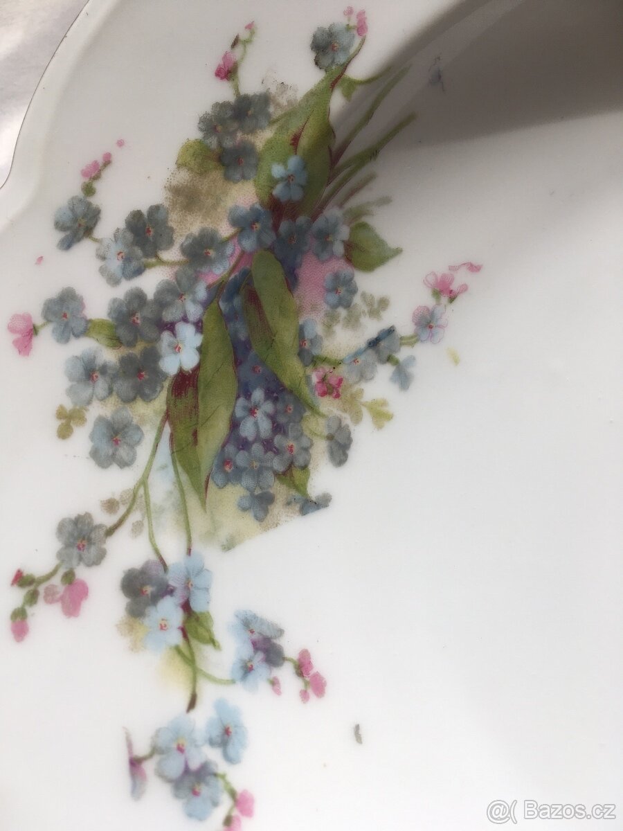 staré talíře s poměnkami - 3