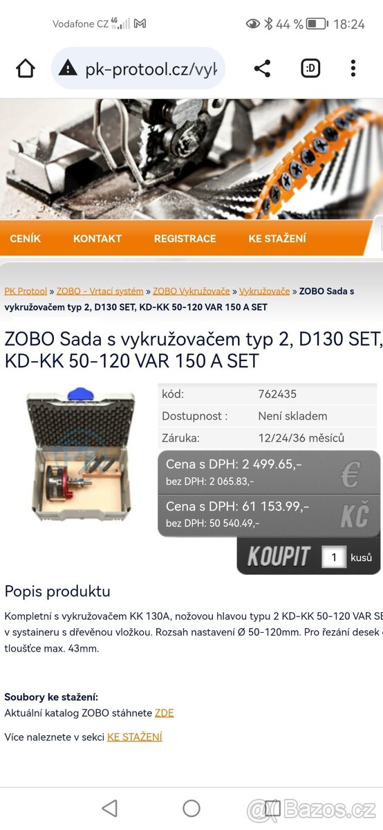 PROTOOL Hmoždinková fréza NOVÁ - 3