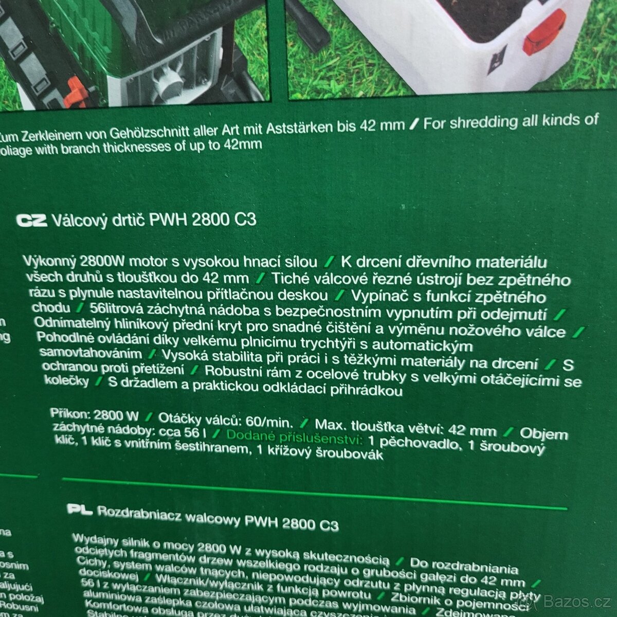 NOVÝ zahradní drtič válcový s nádobou - 3