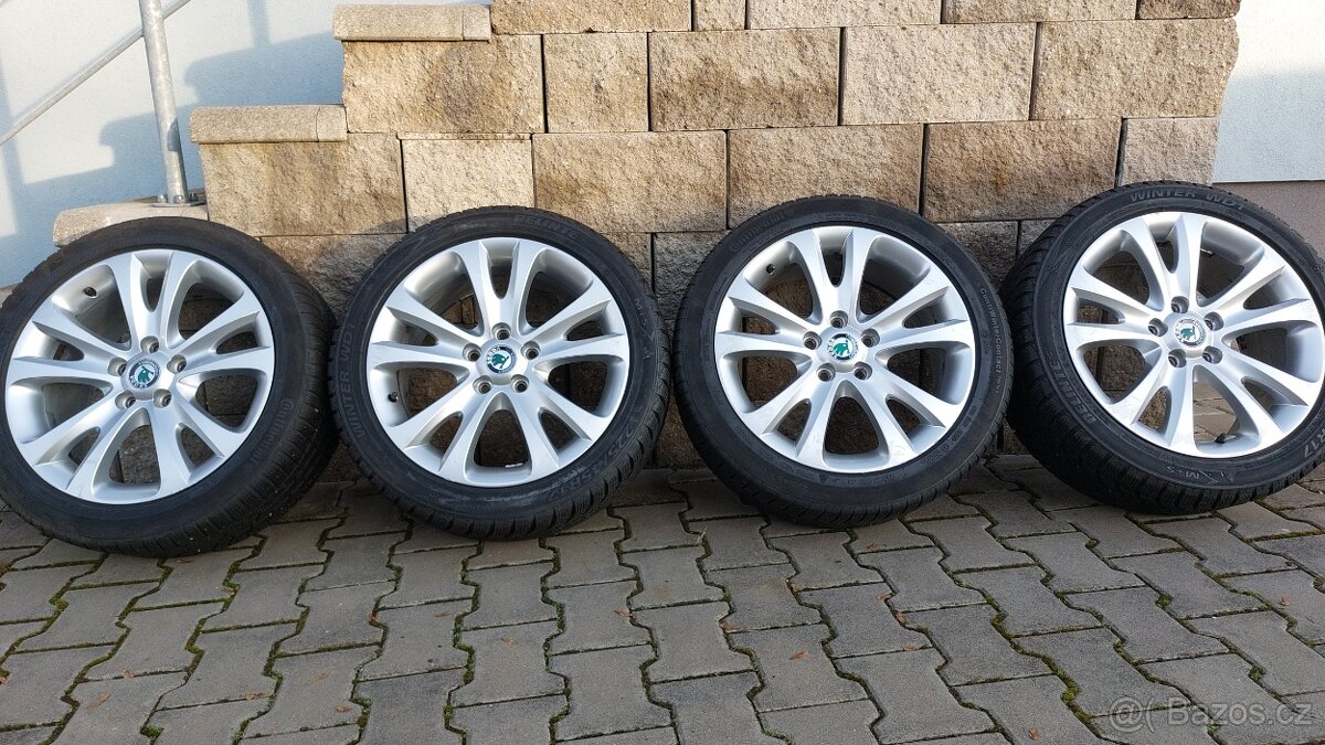 Alu kola 5x112 r17 Trifid originál Škoda Superb II zimní pne - 3