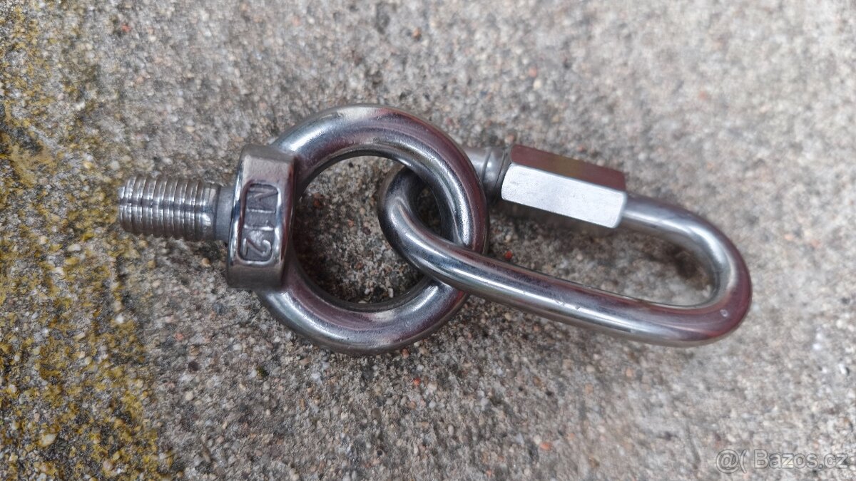 Závěsné oko M12 nerezové + mailona - 3