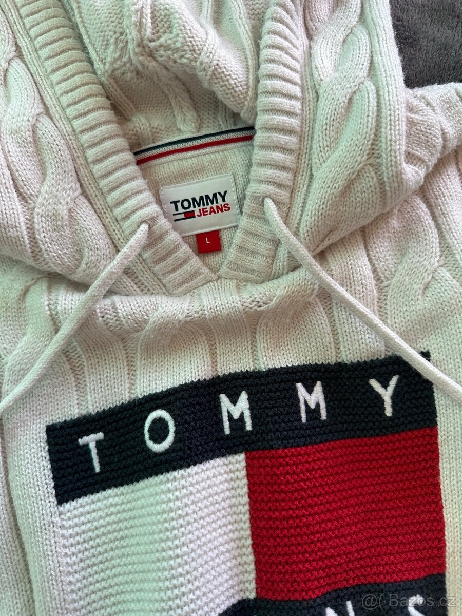 Svetr Tommy Jeans Center Flag Cable Hoodie L - 3