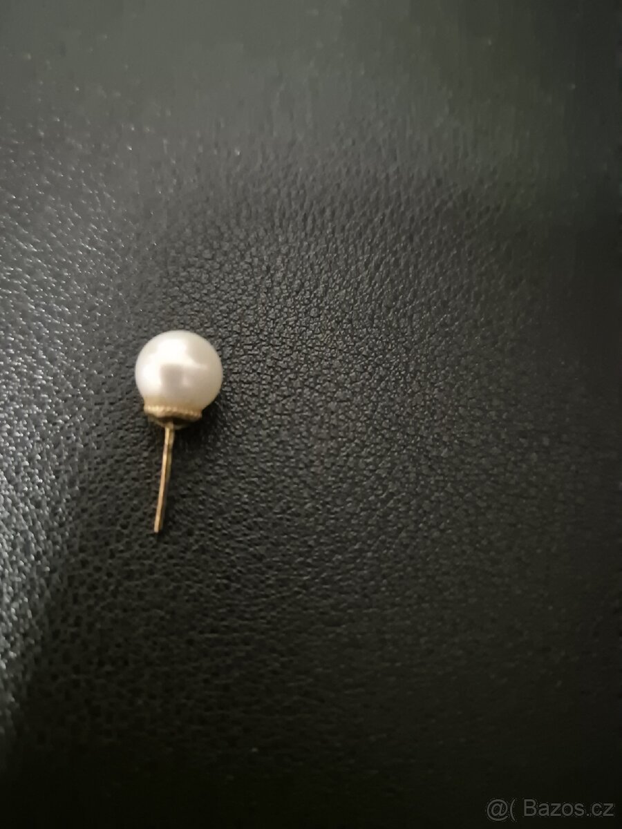 Náušnice perly se zlatem - 3