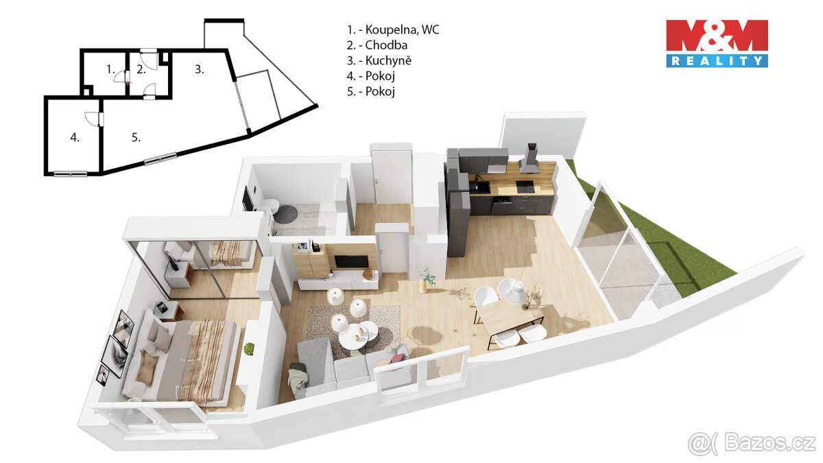 Prodej, byt 2+kk, 70 m2, Střížkov - 3