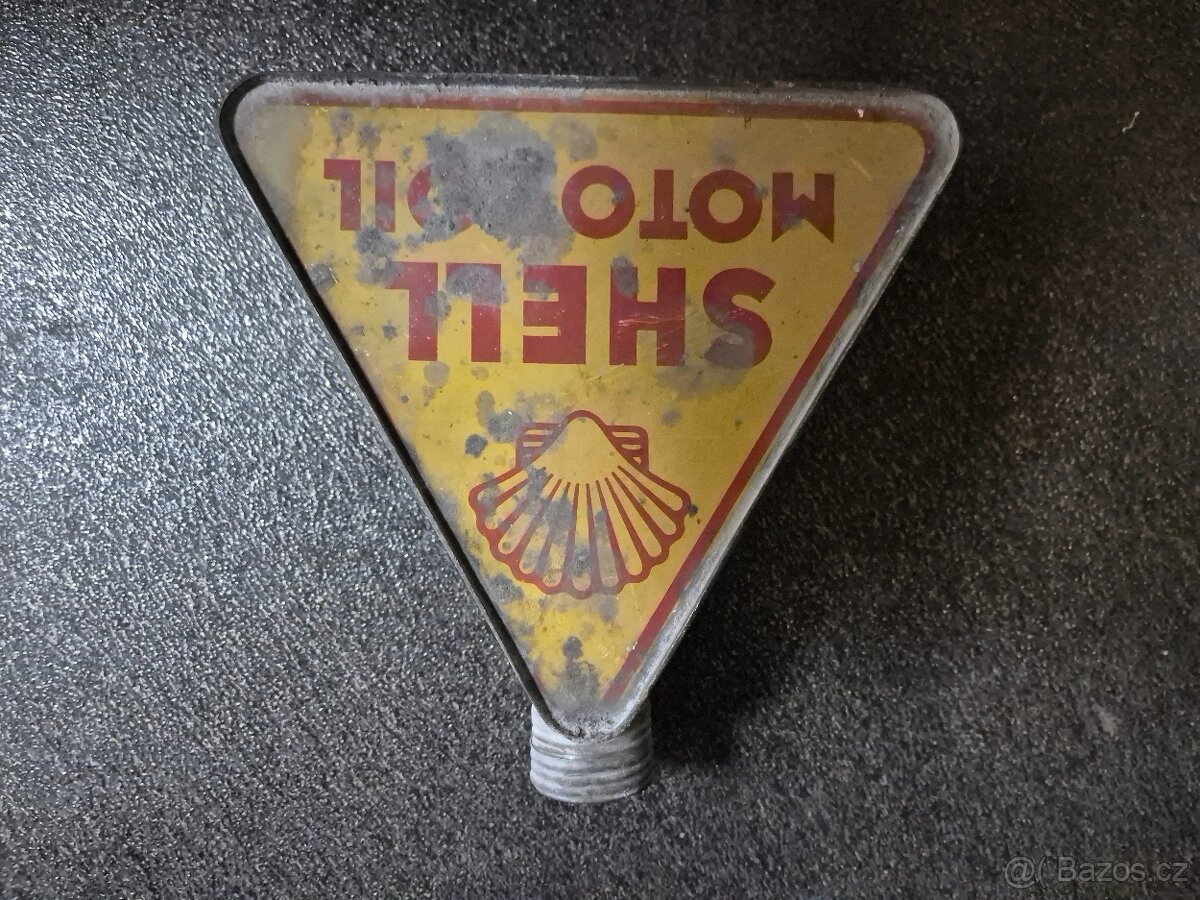 Originál starožitná plechovka chovka na olej Shell 1930 - 3