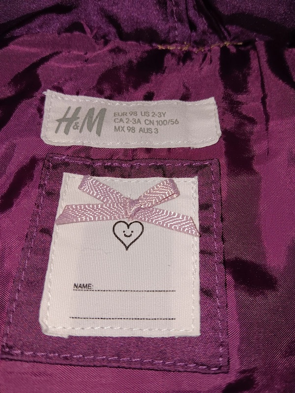 Zimní bunda pro holčičku zn.HM, vel.98 - 3