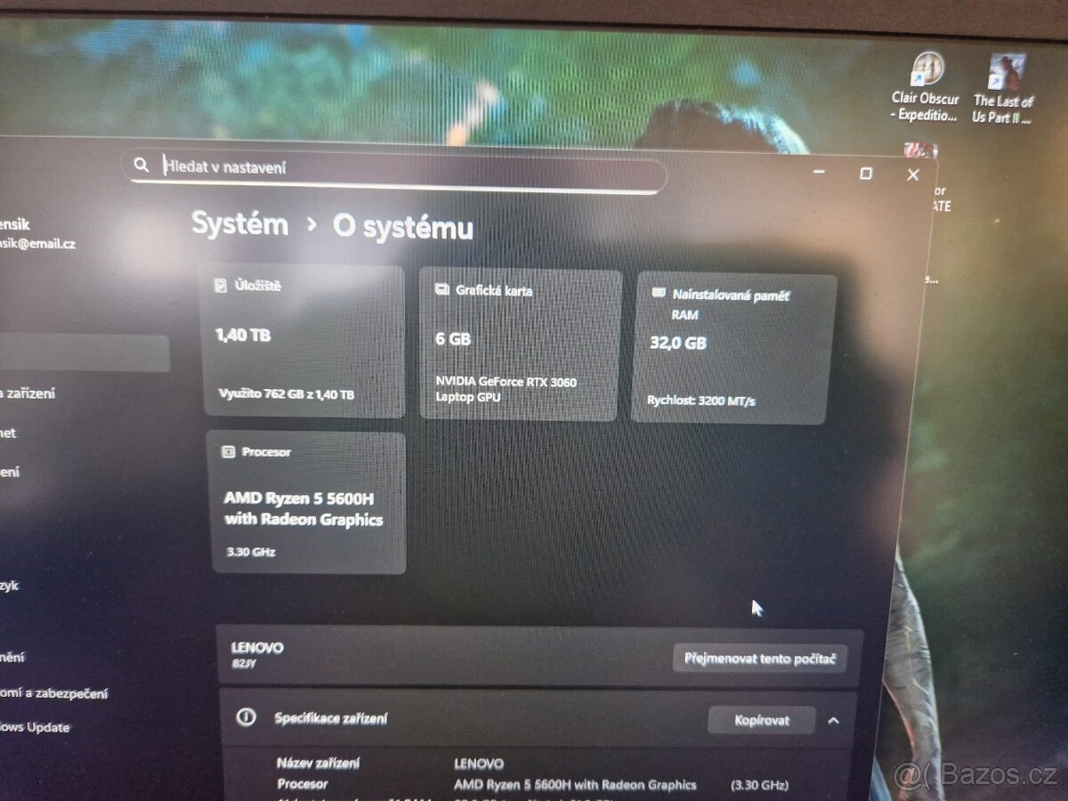 Lenovo legion 5 rtx 3060 , 32gb ram ,1.5tb disk - 3