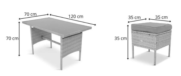 Ratanovy stul s puffy - 3