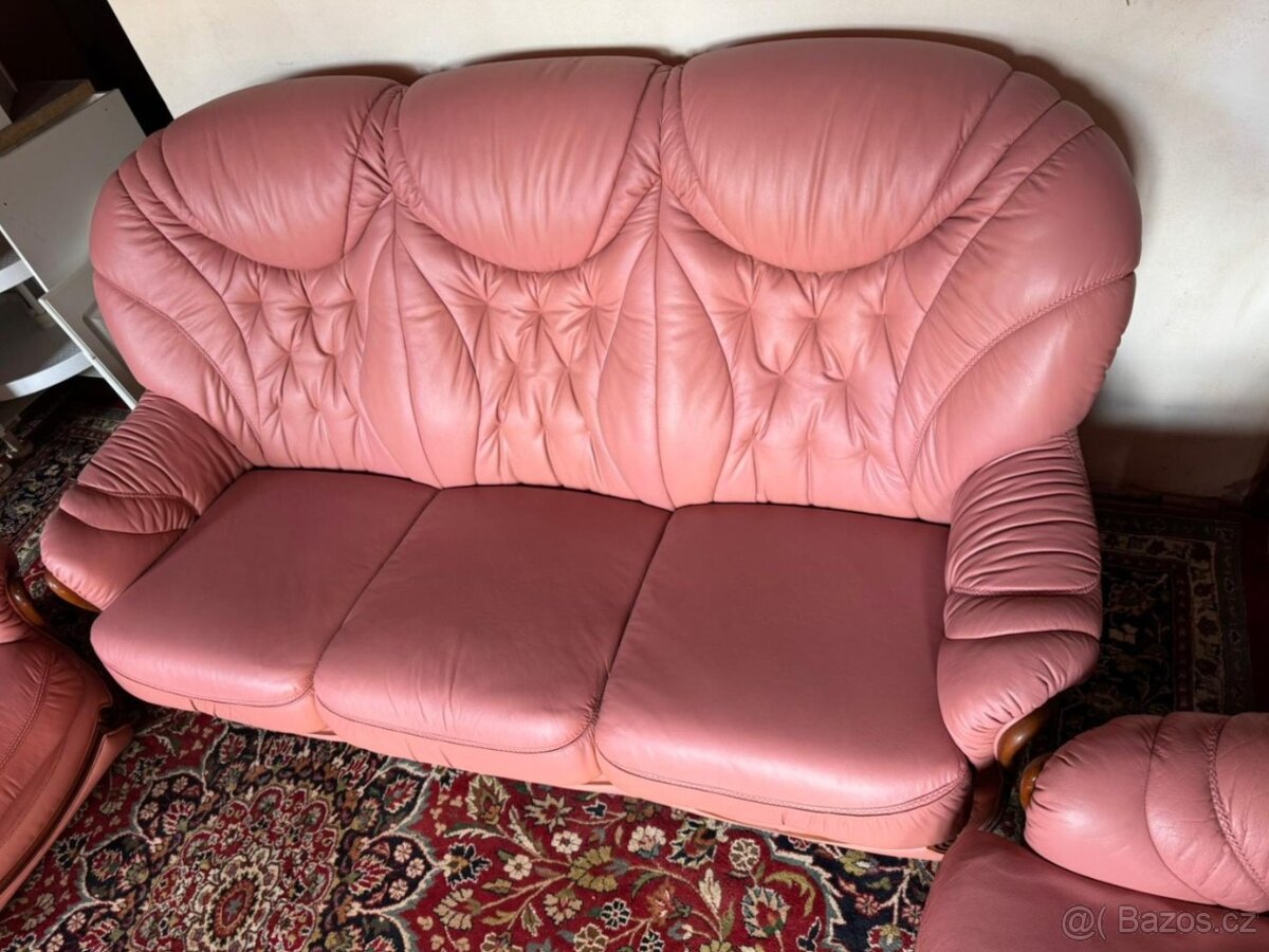 Italská kožená sedačka 3+1+1, 4667 - 3