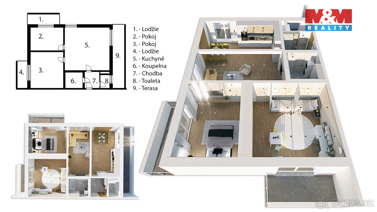 Prodej bytu 3+kk, 103 m², Plzeň, ul. Na Průhonu - 3