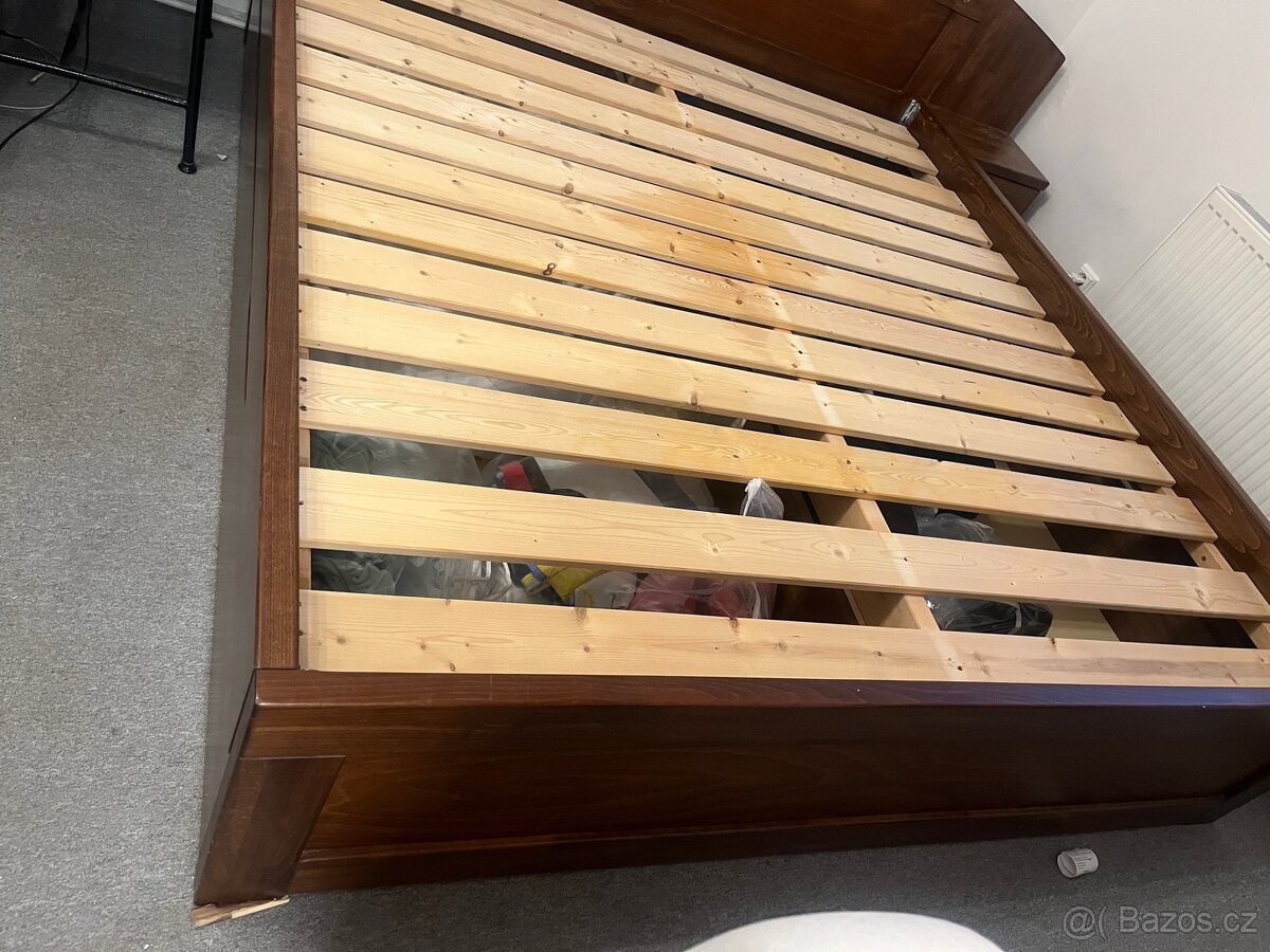 Postel z masivu s úložným místem - Dub - 3