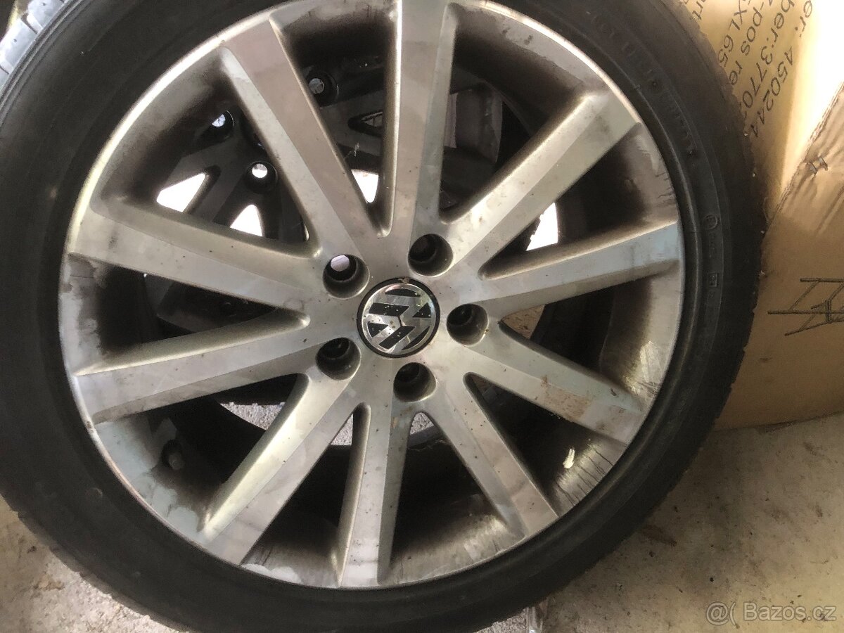 VW originál alu kola 7,5Jx17 s pneu,pěkny stav - 3