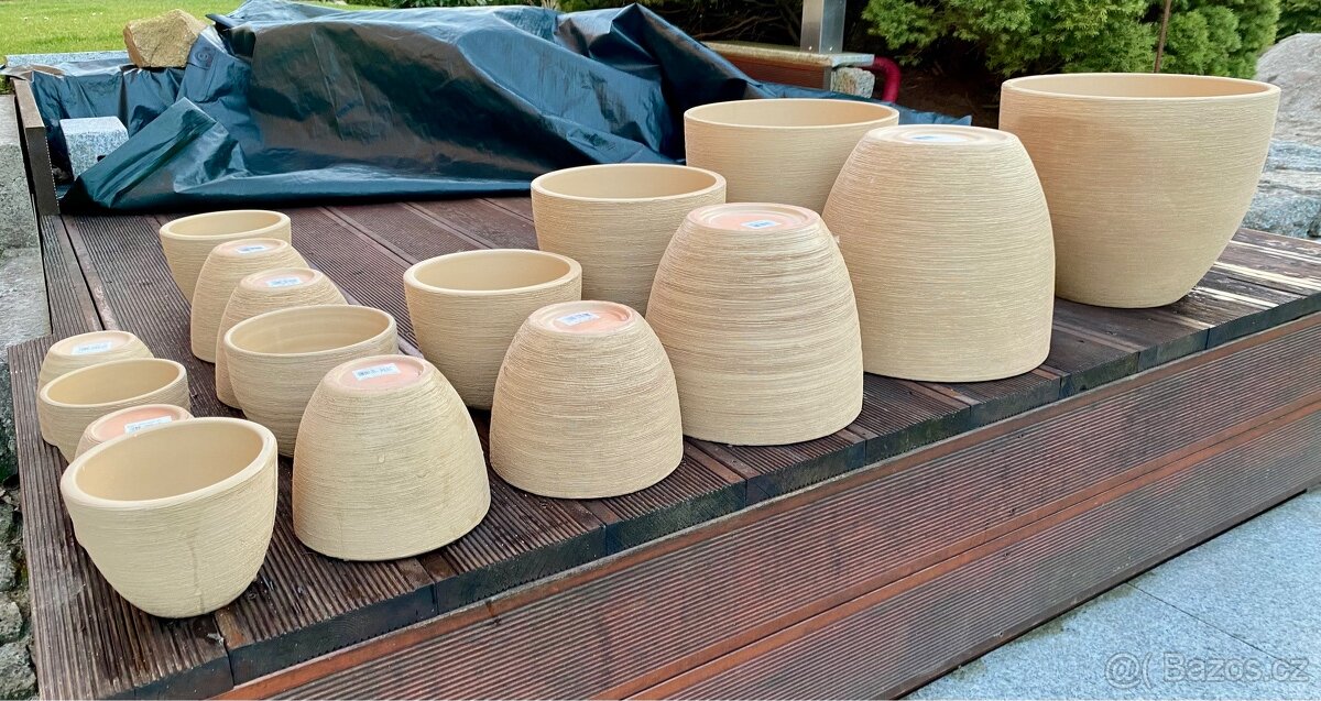 Keramik Obal na květináč, nové, komplet 16 ks - 3