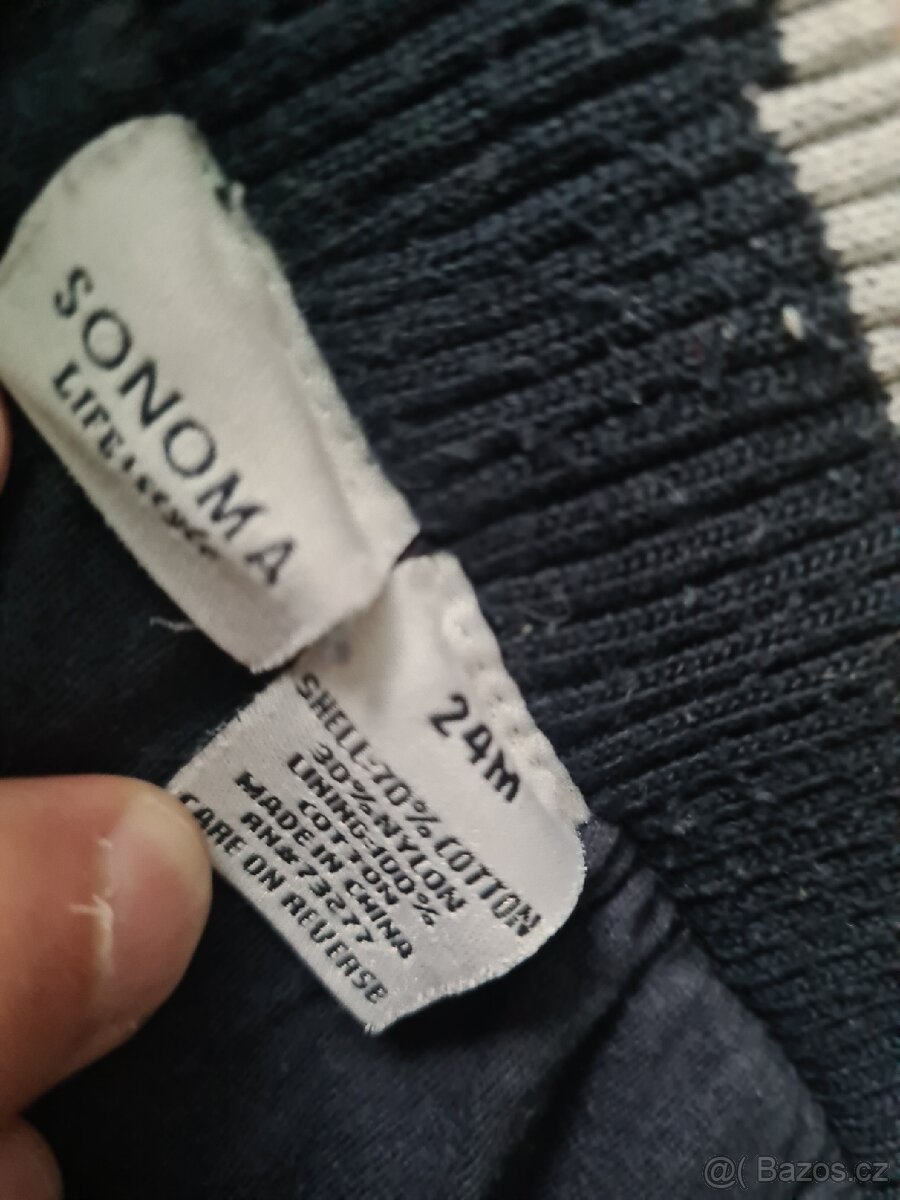 Tmavě modré cargo kalhoty Sonoma (vel. 24m) - 3