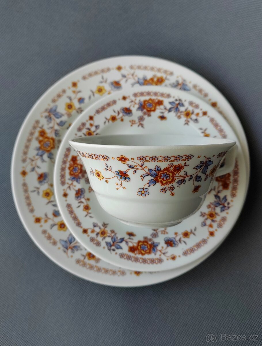 Nádherná porcelánová čajová sada/trio od manufaktury JLMENAU - 3