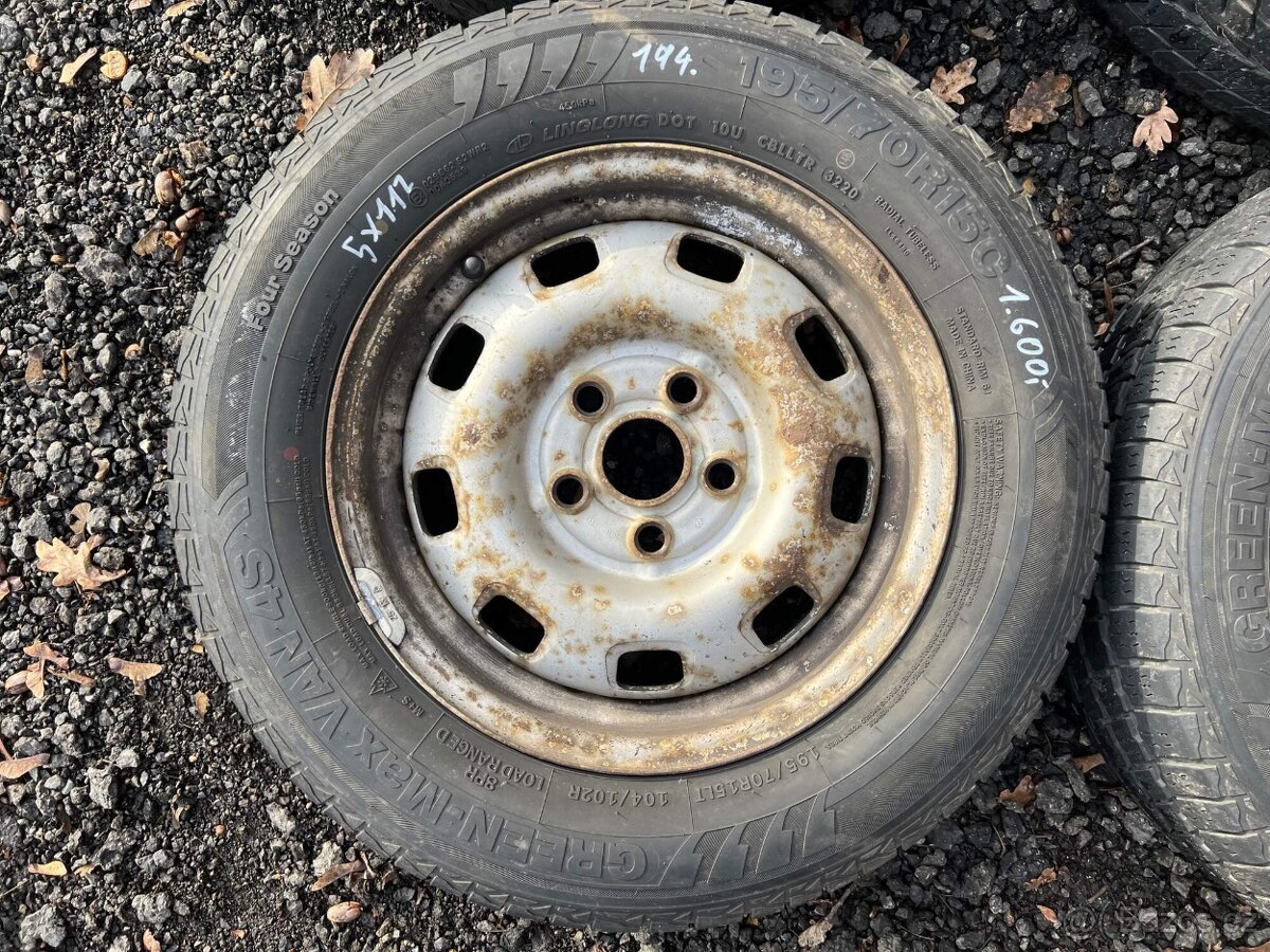 194. sada zimní zátěžová kola 195/70 r15 C 5x112 VW Škoda - 3