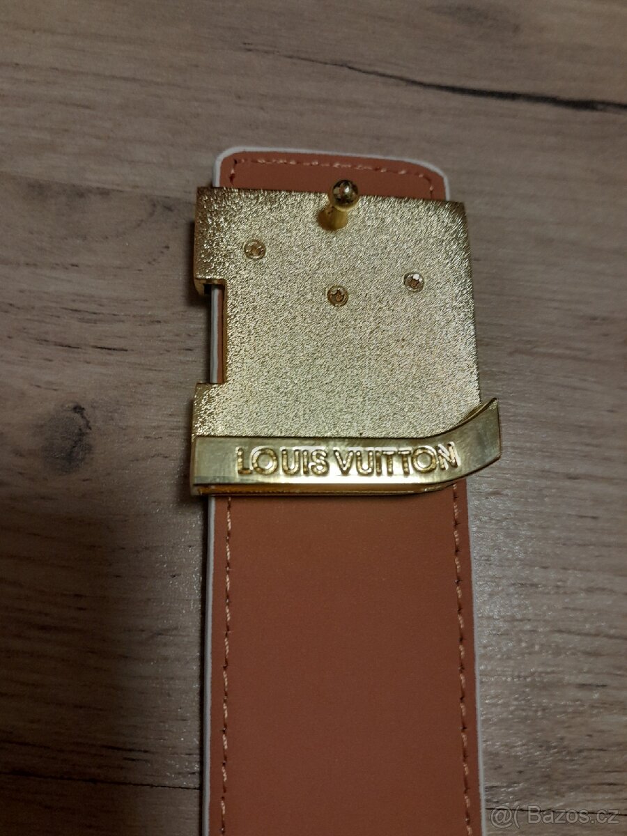 Louis vuitton pásek bílý s šedým potiskem - 3