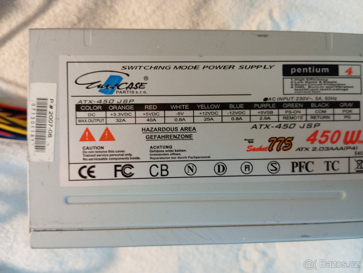 PC - Zdroj: Eurocase ATX-450 JSP 450W - 3