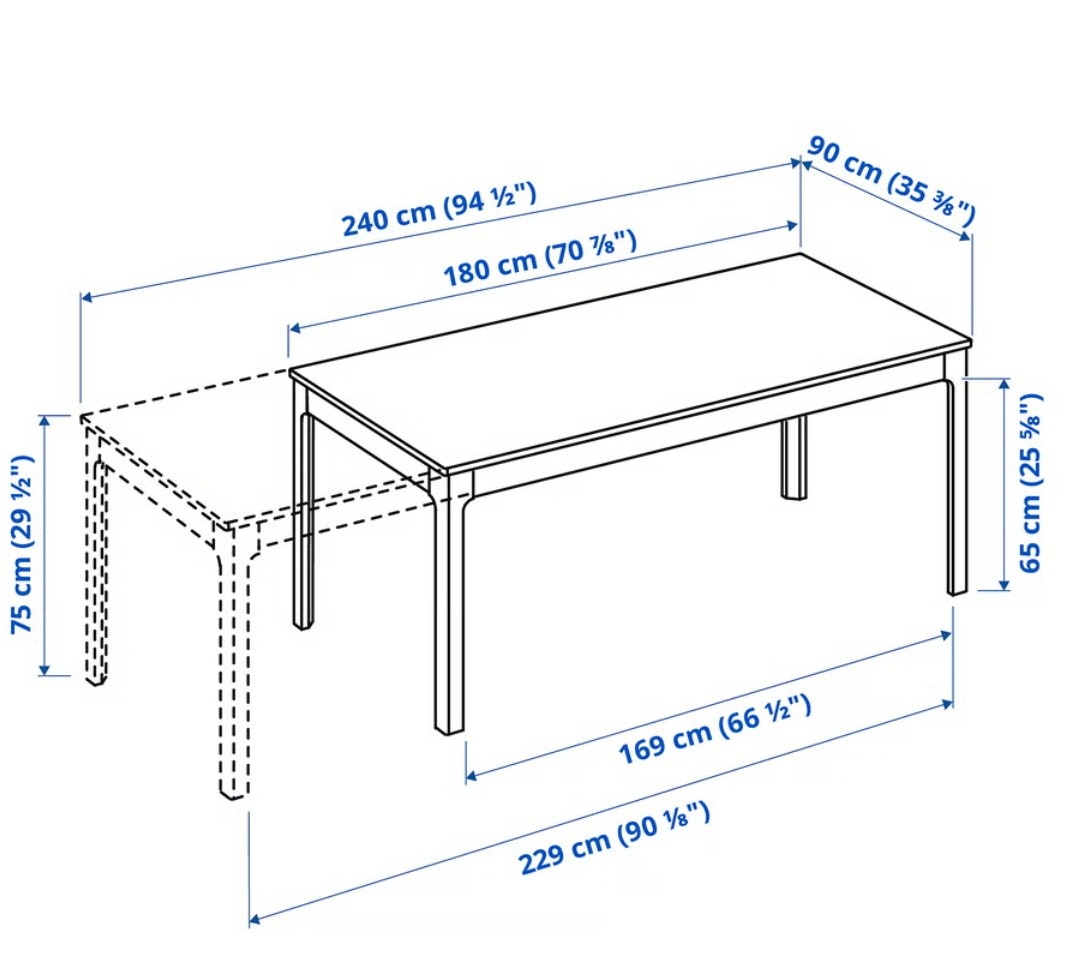Rozkládací stůl EKEDALEN 180/240x90cm - 3