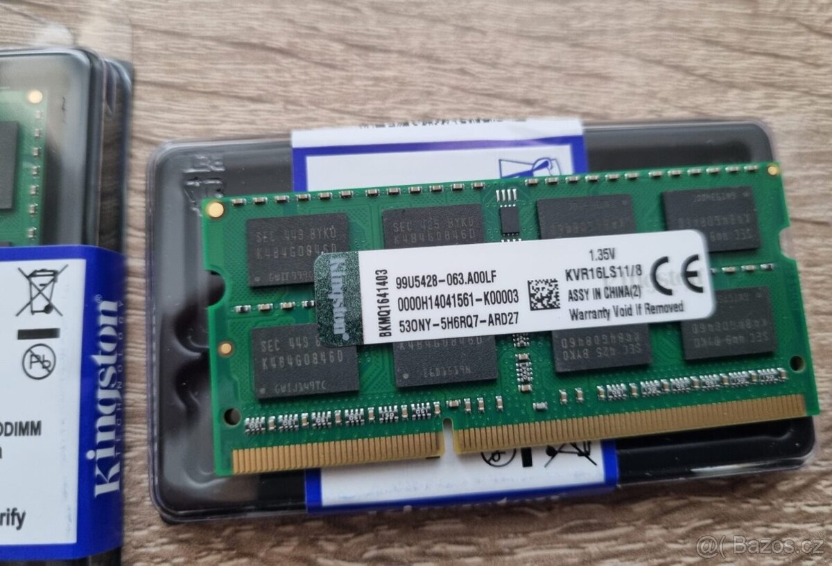 8GB DDR3L RAM SAMSUNG - nová 1600MHz 12800s - 3