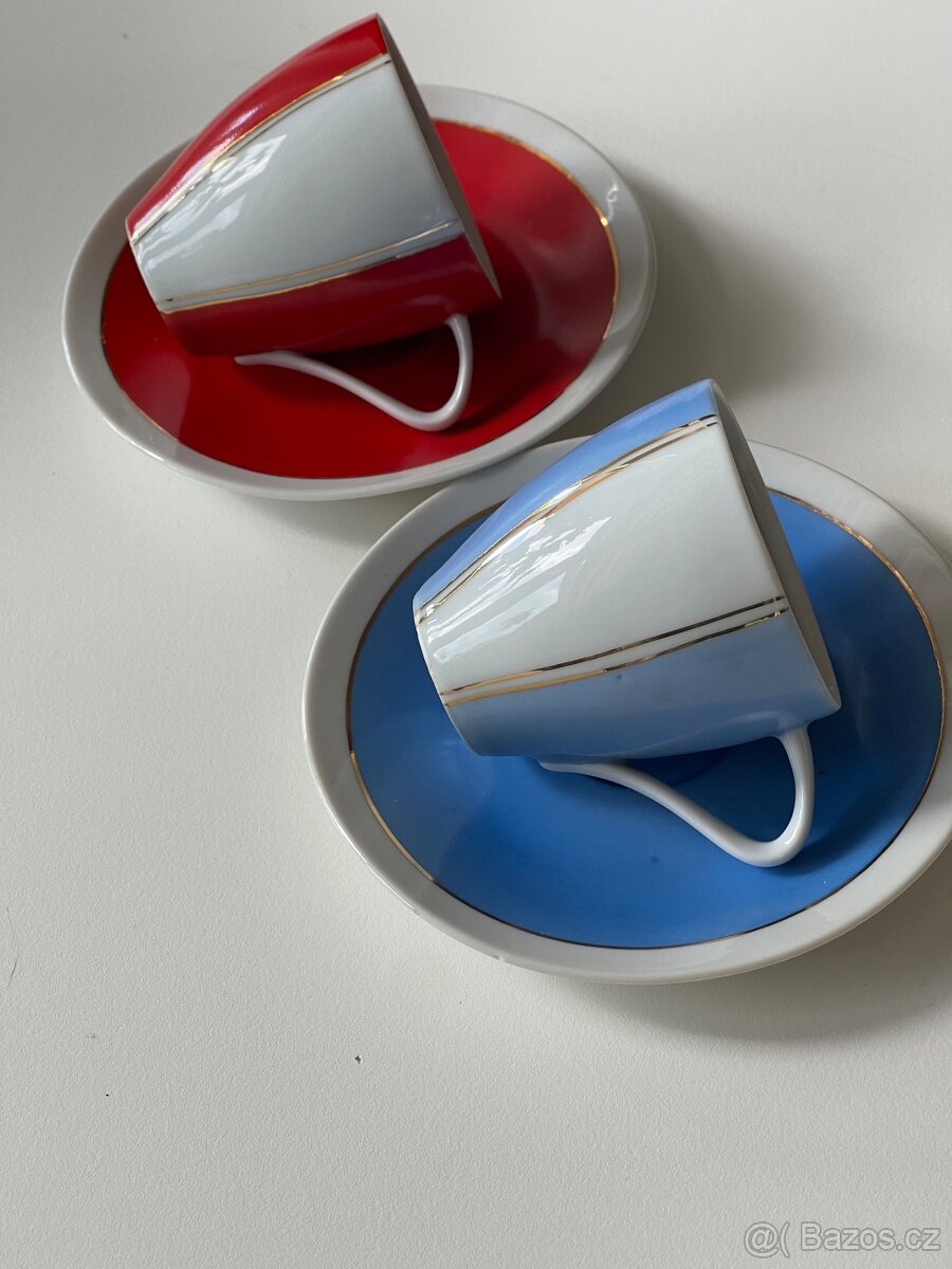 Retro moka šálky s podšálky - 3