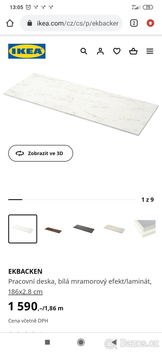 Pracovní deska Ikea Ekbacken mramor - 3
