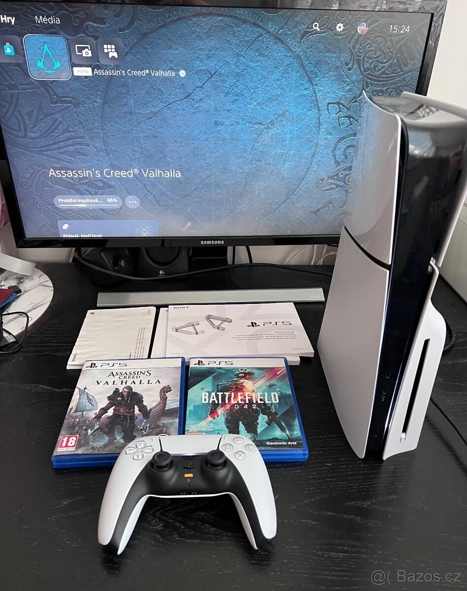 PS5 1TB Slim s mechanikou + hry Super stav - 3