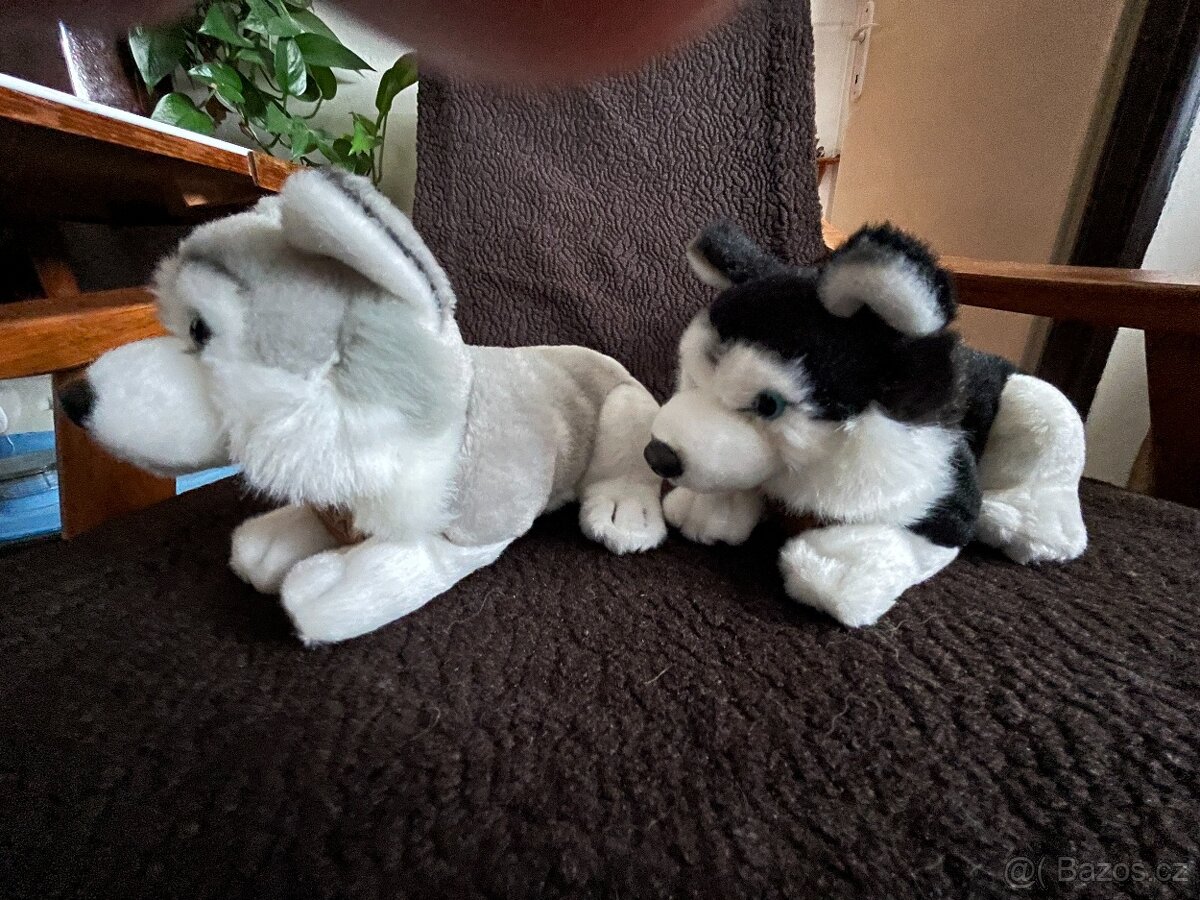 2x plyšový pejsek husky - 3