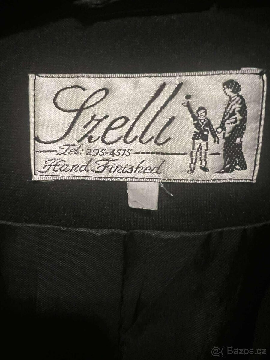 Pánské společenské sako Szelli – klasický střih, černé - 3