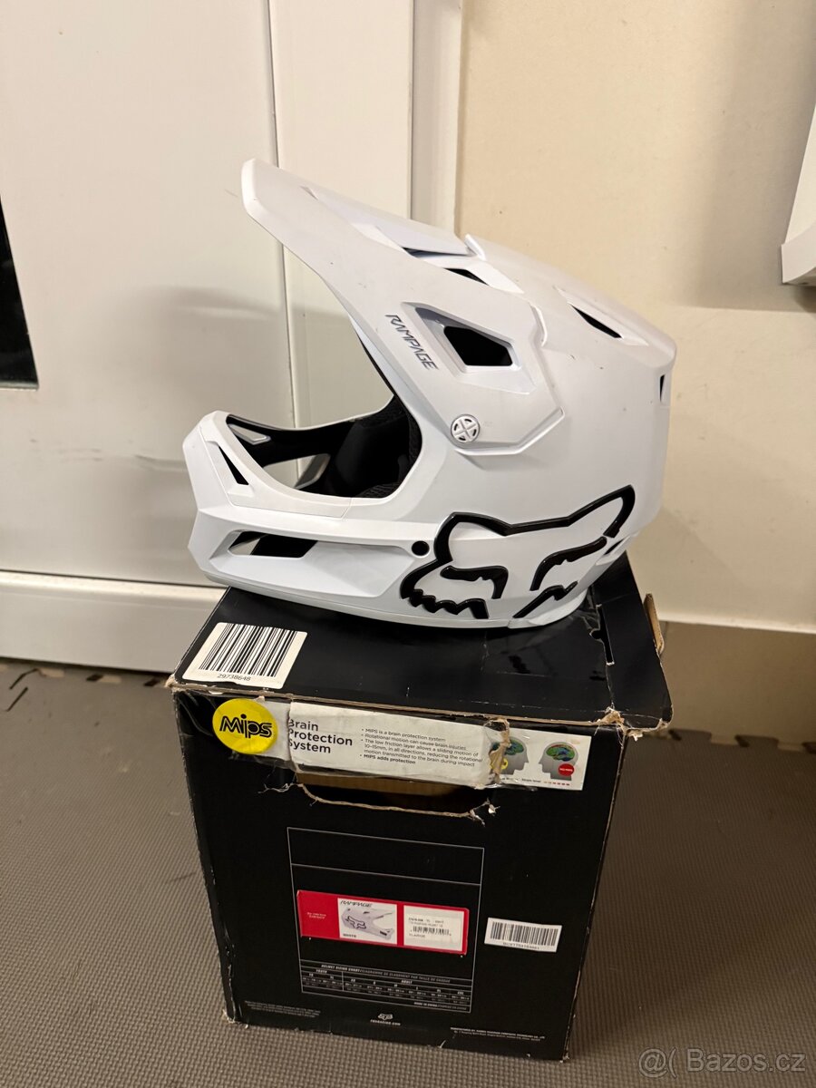 Fox Yth Rampage Helma, Ce White/White YL 51-52cm - 3