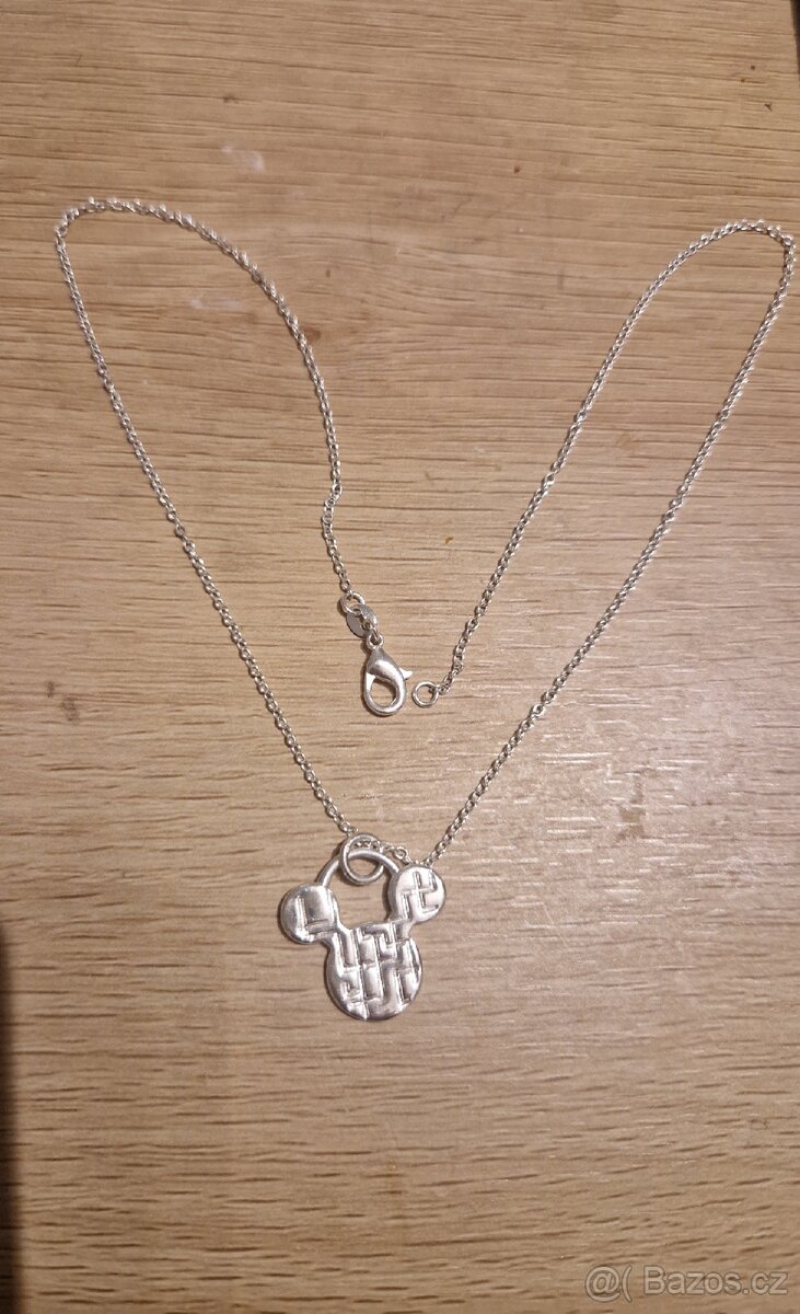 Dámský i dívčí stříbrný náhrdelník 925 Mickey mouse 45 cm - 3